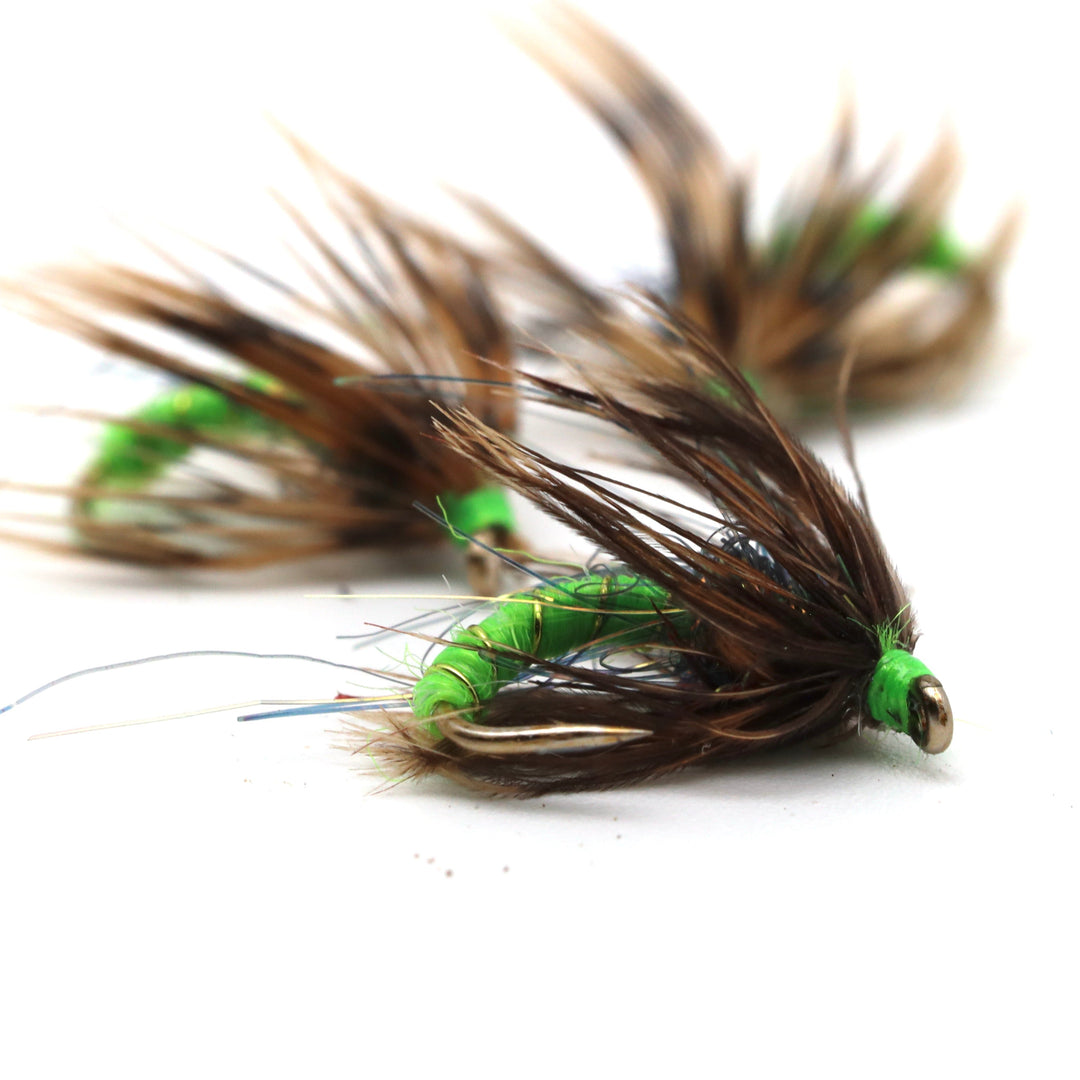 Nymphs and wet flies with gold bead heads, representing the Nymphs & Wet Flies collection from Redd’s Flies.