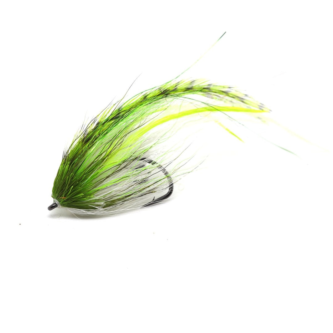 Chartreuse Bulkhead Deceiver streamer fly